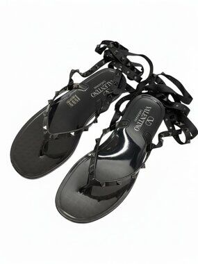 NEW VALENTINO Garavani Rockstud Gladiator Sandals Women's US 11, Black